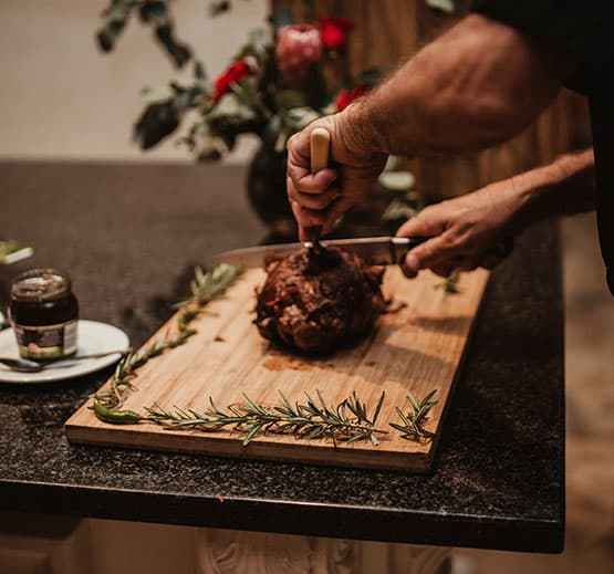 Elegant plated wedding meal ready to serve